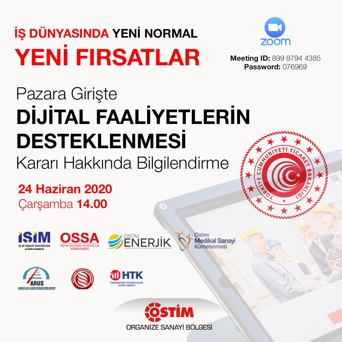 ZOOM: DİJİTAL FAALİYETLERİN DESTEKLENMESİ - 24 HAZİRAN 2020 - 14:00