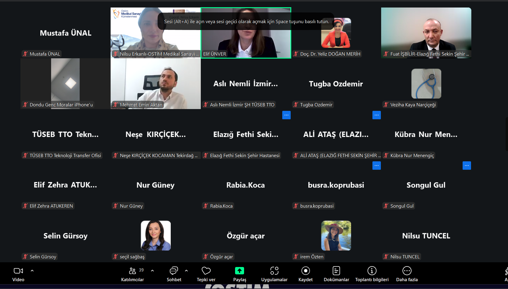 TÜSEB TTO Farkındalık Eğitimleri - Tekirdağ Dr. İsmail Fehmi Cumalıoğlu ve Elazığ Fethi Sekin Şehir Hastaneleri