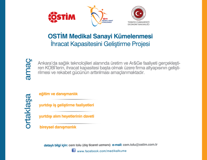 Medikal Sanayi Kümelenmesi İhracat Kapasitesi Geliştirme Projesi