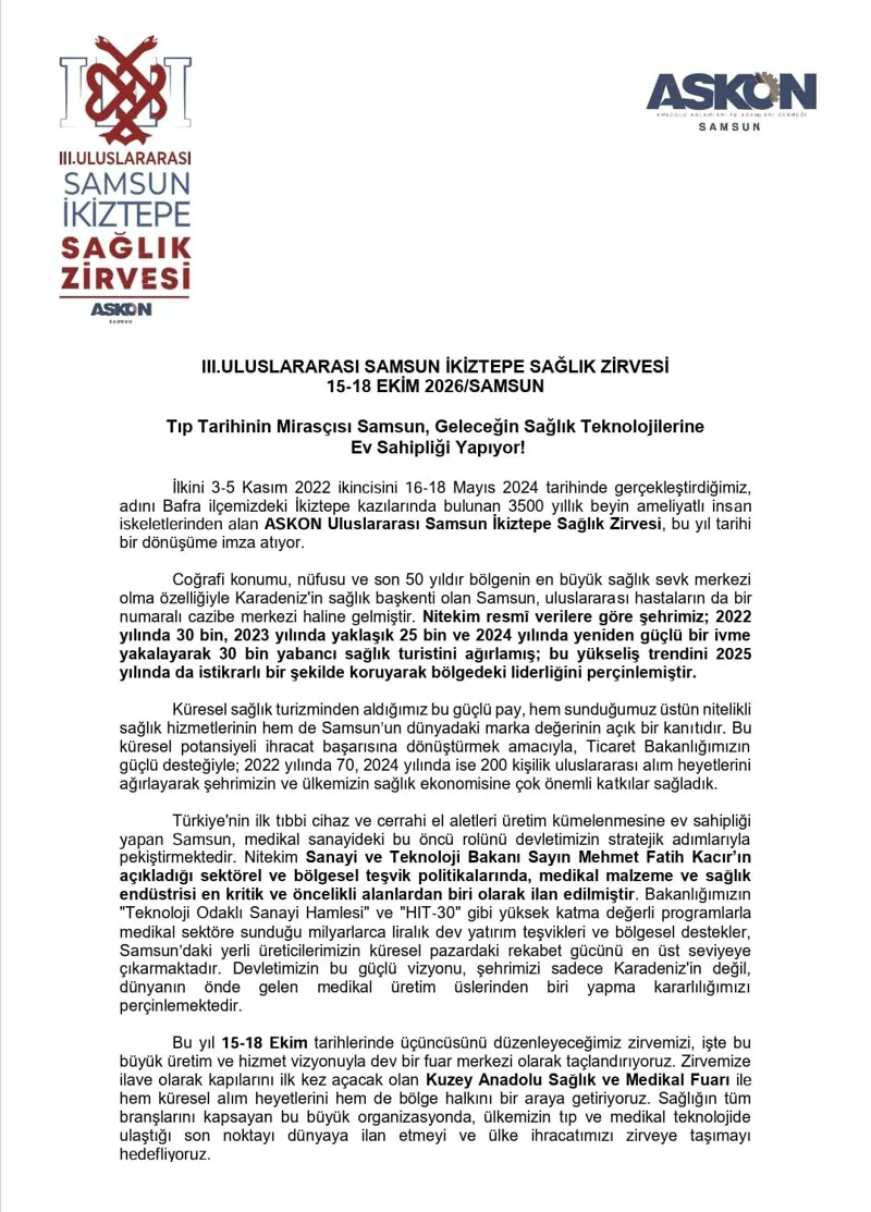 Sağlık dünyası Samsun’da buluşuyor! 🏥✨