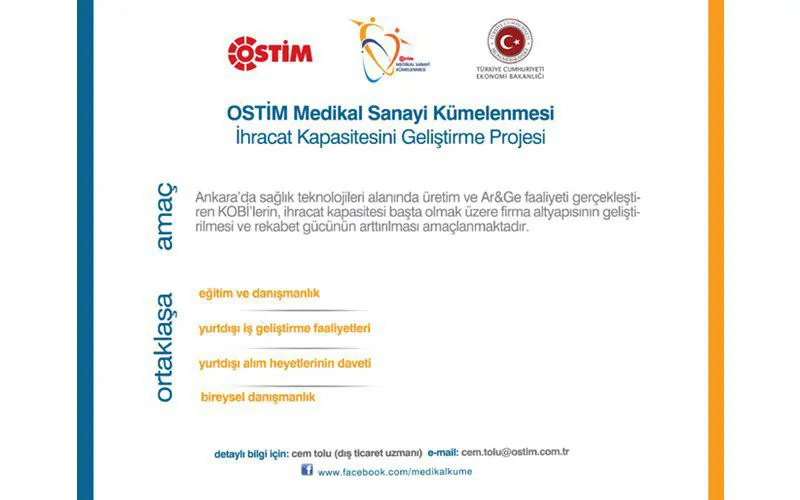 Medikal Sanayi Kümelenmesi İhracat Kapasitesi Geliştirme Projesi