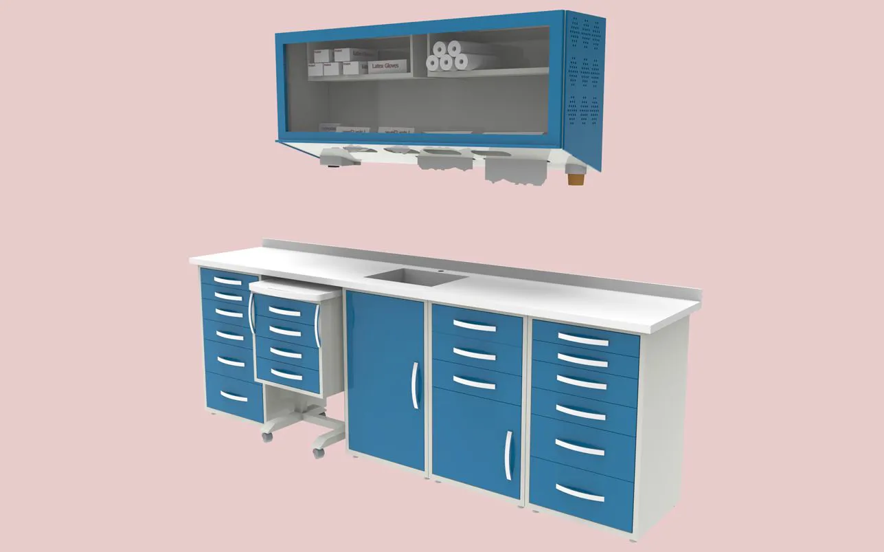 Clinic Cabinet Systems with Acrylic Countertops